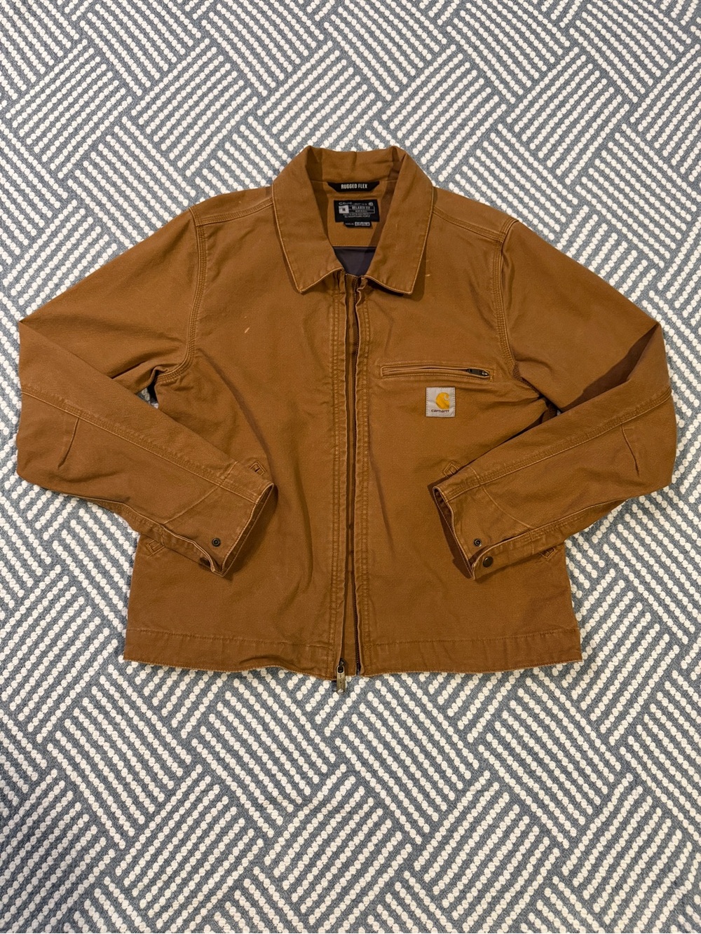 Carhartt Men's Brown Duck Canvas Jacket - Zip Front Work Coat